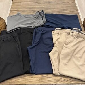 Haggar Cool 18 Pro Slim Fit Stretch Men's Pants 34x32 Blue, Gray, Khaki, Black